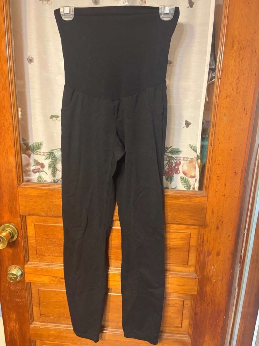 Motherhood Black Maternity Leggings with Panel